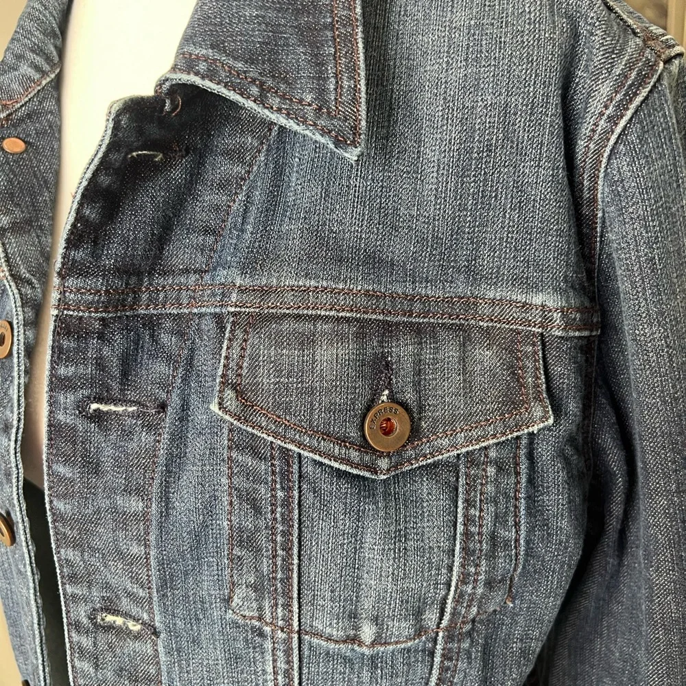 Express Dark Blue Denim Jacket - Picture 3 of 9